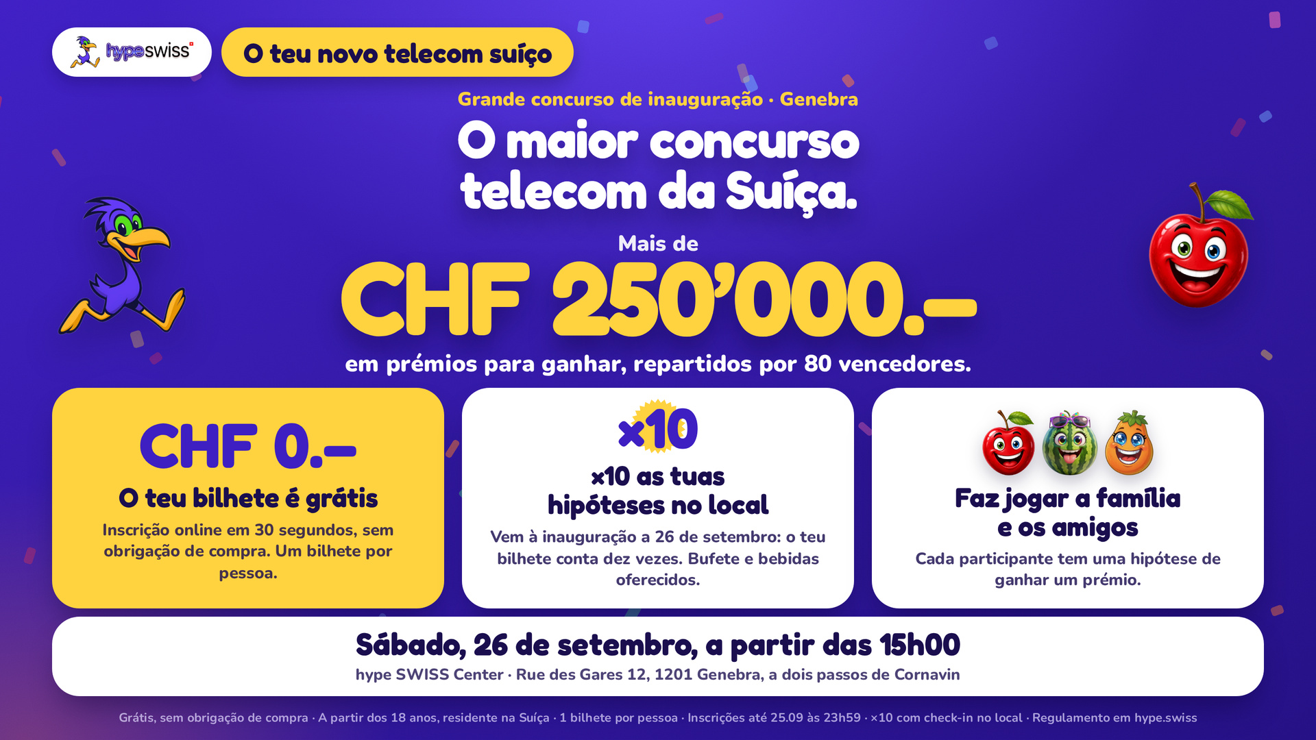Grande Sorteio hype SWISS