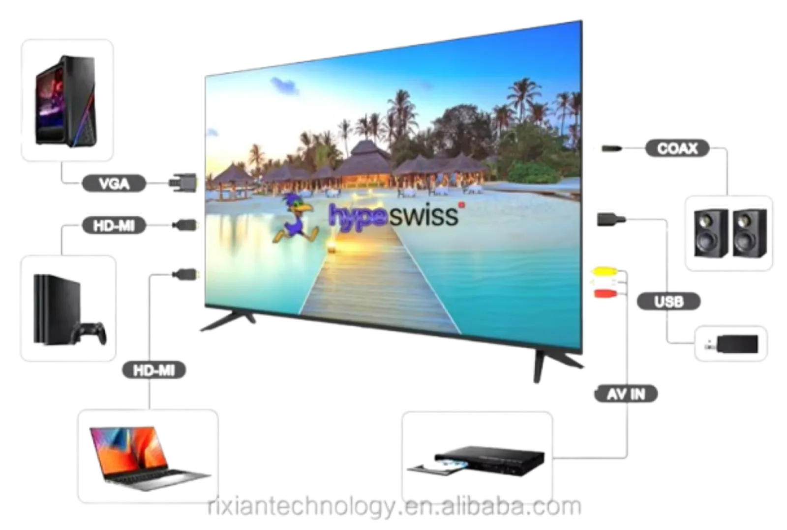 Hype SWISS TV 50" — LED Android Smart TV